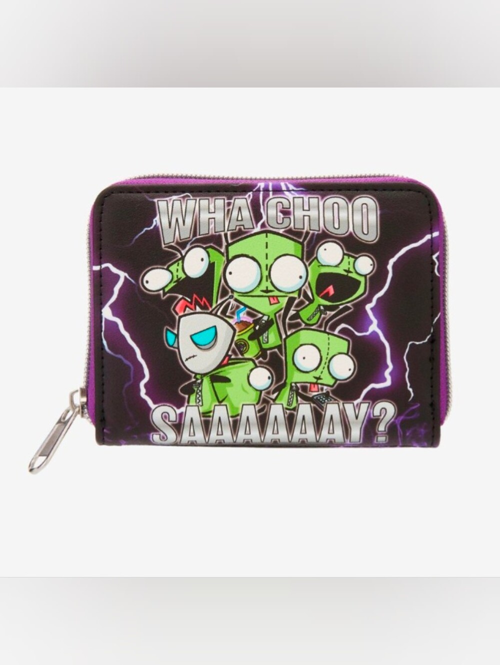 Loungefly Invader Zim Gir "WHA CHOO SAY?" Zip Wallet Nickelodeon Lightening NEW!